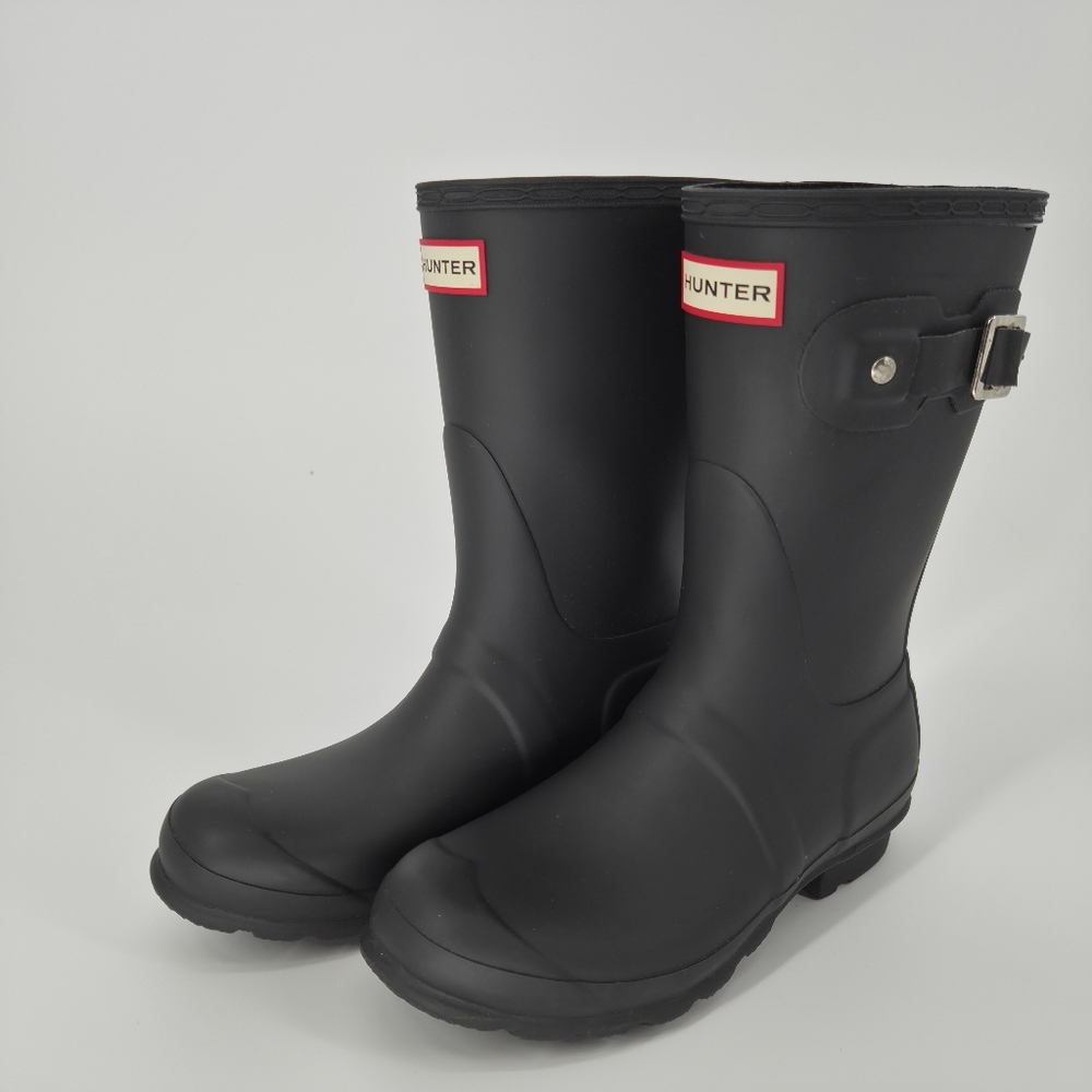 Hunter Original Short Waterproof Rain Boots Womens 6 Matte Wellies Mid‎ Calf